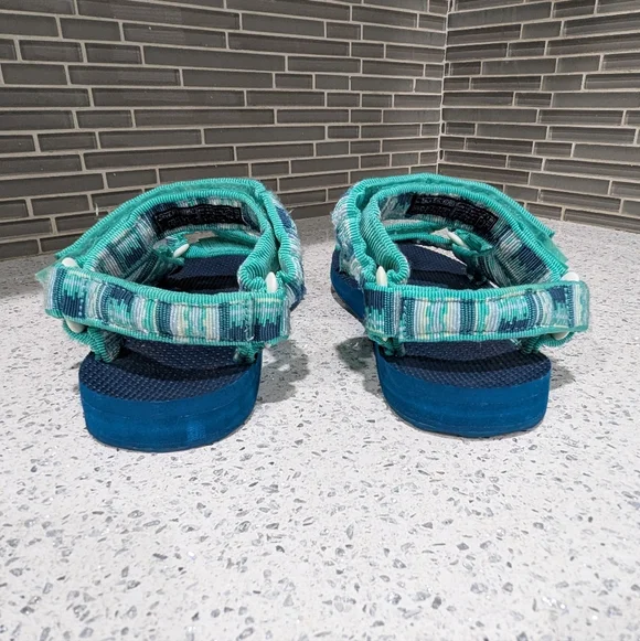 Teva Blue Green Teal Original Universal Sandal Walking Hiking Gorp Women's 8 - Picture 5 of 8